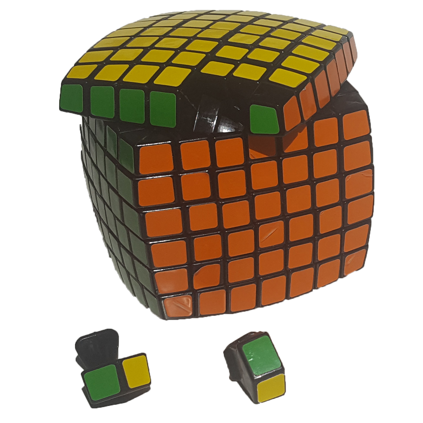verdes 7x7 rubik's cube popping